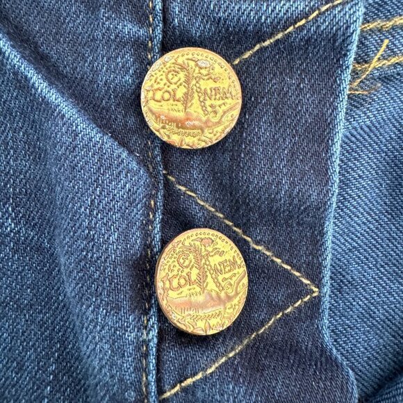 McGuire Denim Distressed Button Front Raw Hem Denim Shorts 25 - Picture 7 of 9